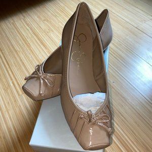8.5 M | Jessica Simpson 'Leve' Nude Patent Flats